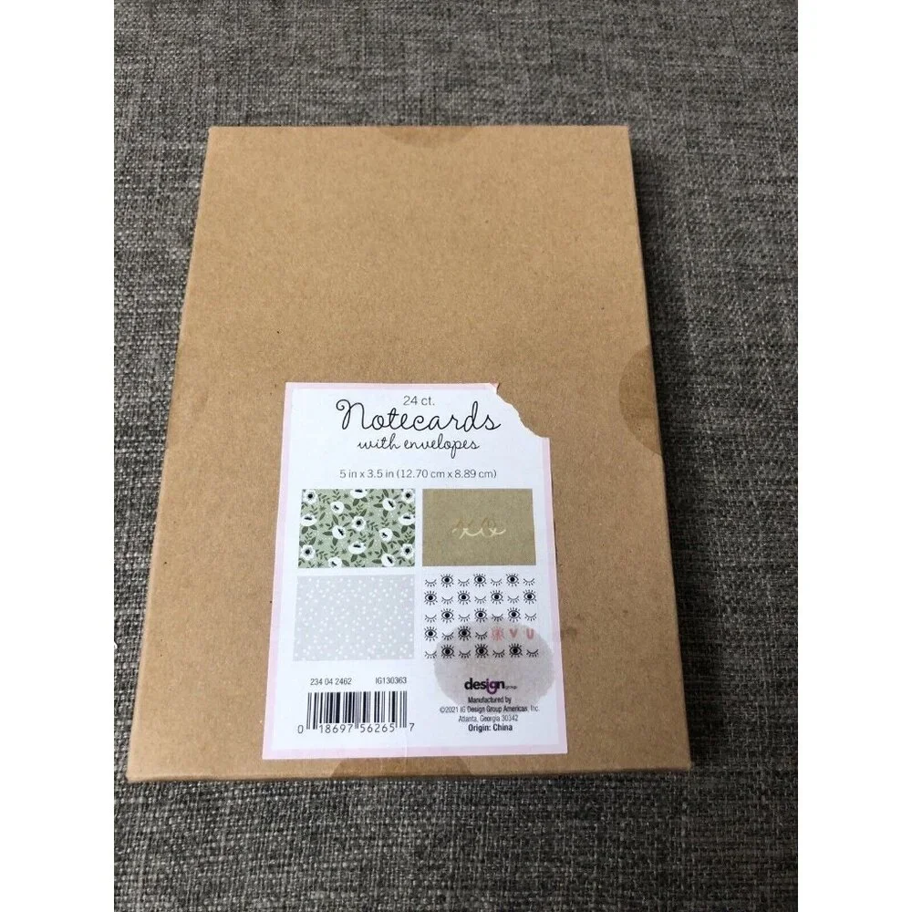 Design Group Beige Black 24 Count Xs Os Love Notecards with Envelopes 5
